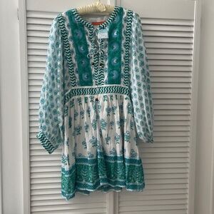 Tie Front Balloon Sleeve Mini NWT